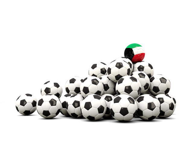 Pile of soccer balls. Download flag icon of Kuwait at PNG format