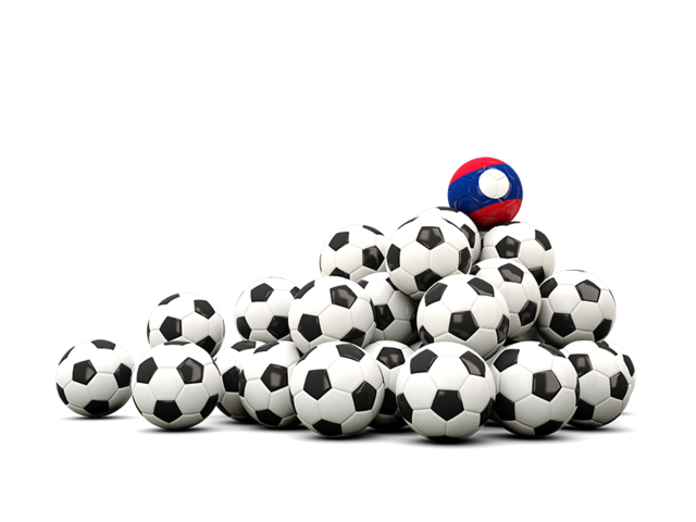 Pile of soccer balls. Download flag icon of Laos at PNG format