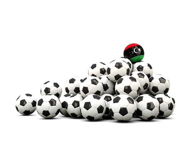 Гора футбольных мячей. Скачать флаг. Ливия