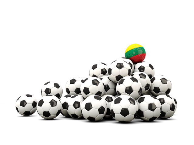 Pile of soccer balls. Download flag icon of Lithuania at PNG format