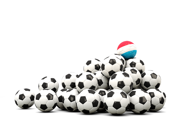 Pile of soccer balls. Download flag icon of Luxembourg at PNG format