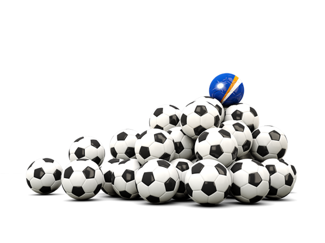 Pile of soccer balls. Download flag icon of Marshall Islands at PNG format