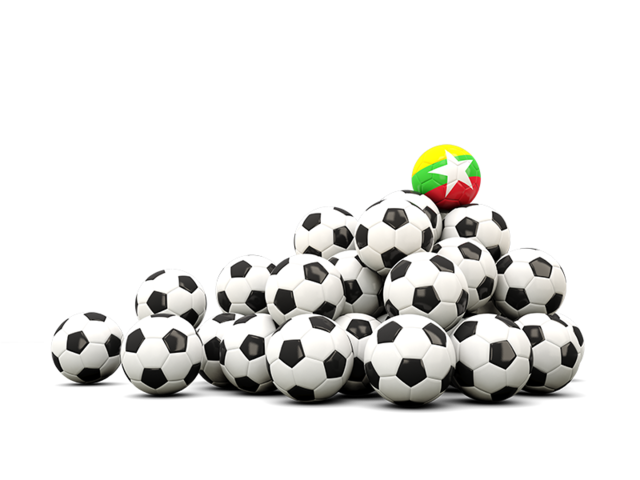 Pile of soccer balls. Download flag icon of Myanmar at PNG format