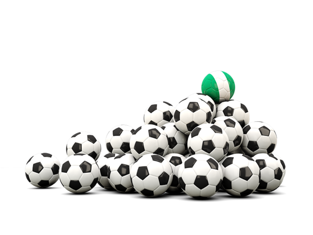 Pile of soccer balls. Download flag icon of Nigeria at PNG format