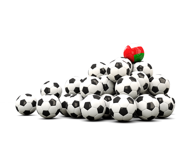 Pile of soccer balls. Download flag icon of Oman at PNG format