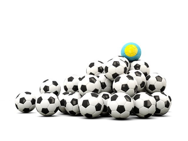 Pile of soccer balls. Download flag icon of Palau at PNG format