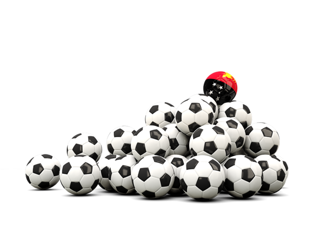 Pile of soccer balls. Download flag icon of Papua New Guinea at PNG format