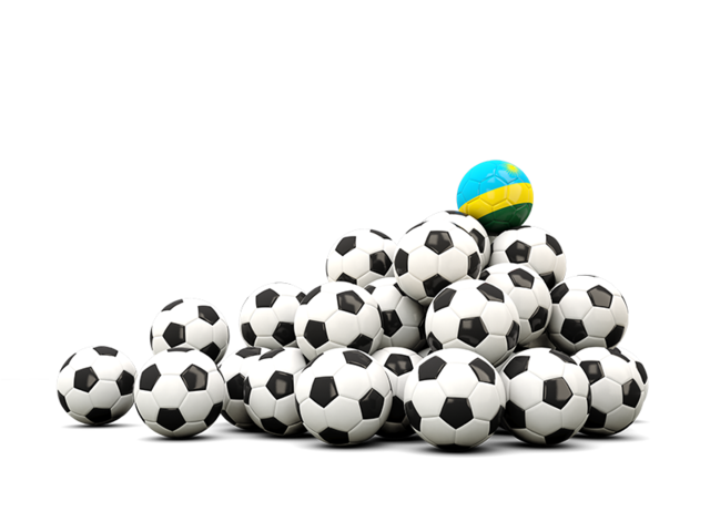 Pile of soccer balls. Download flag icon of Rwanda at PNG format