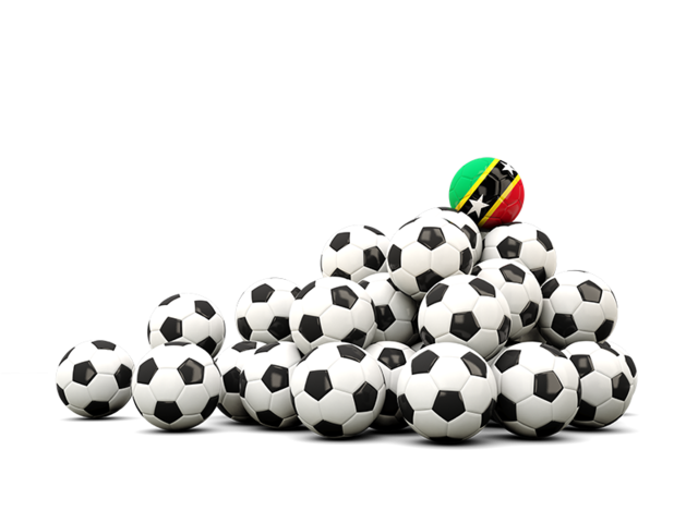 Pile of soccer balls. Download flag icon of Saint Kitts and Nevis at PNG format