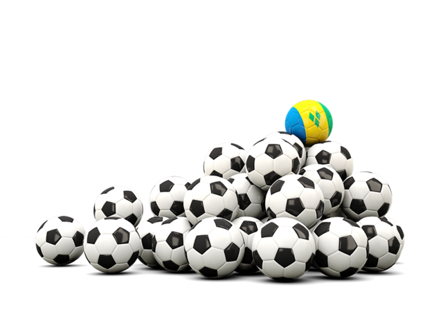 Pile of soccer balls. Download flag icon of Saint Vincent and the Grenadines at PNG format