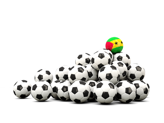 Pile of soccer balls. Download flag icon of Sao Tome and Principe at PNG format