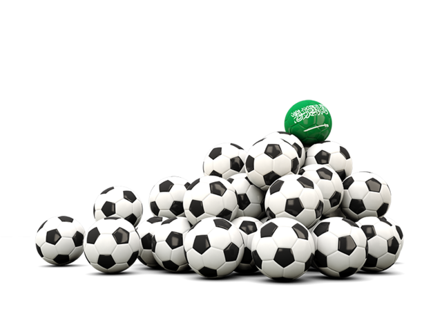 Pile of soccer balls. Download flag icon of Saudi Arabia at PNG format