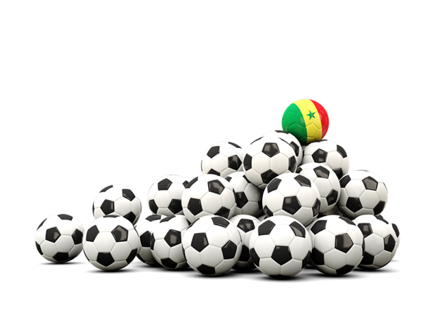 Pile of soccer balls. Download flag icon of Senegal at PNG format
