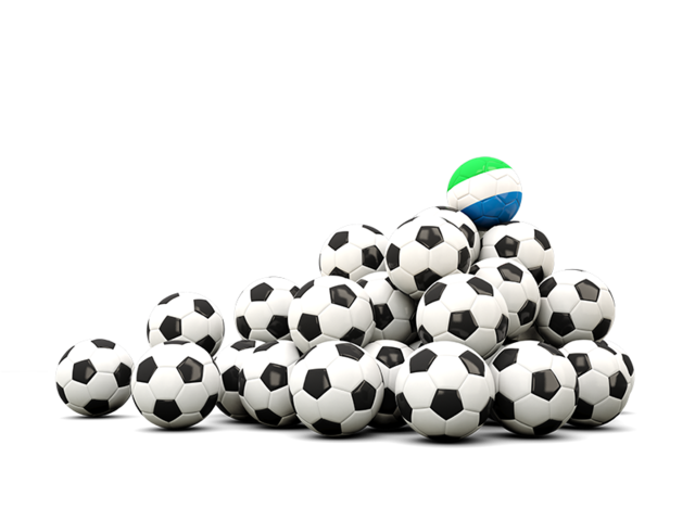 Pile of soccer balls. Download flag icon of Sierra Leone at PNG format