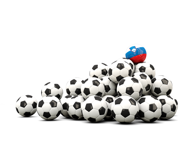 Pile of soccer balls. Download flag icon of Slovenia at PNG format