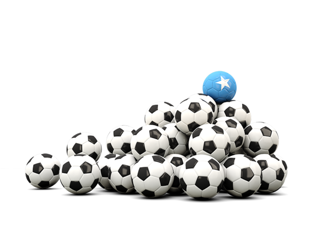 Pile of soccer balls. Download flag icon of Somalia at PNG format