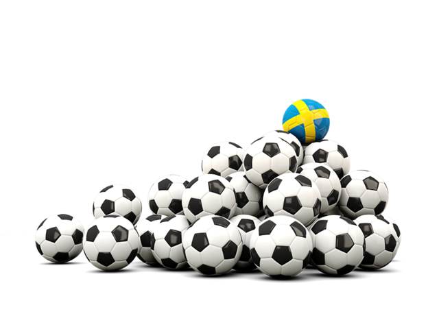Pile of soccer balls. Download flag icon of Sweden at PNG format
