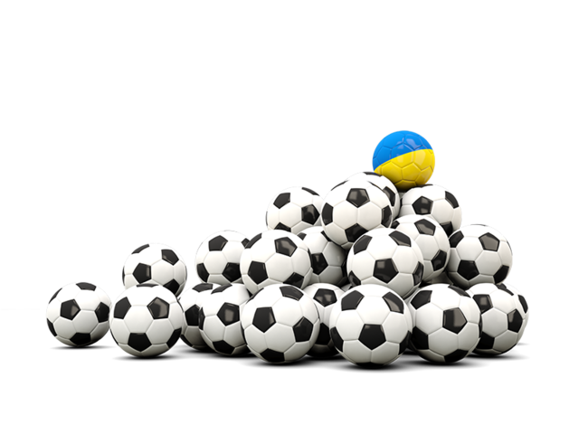 Pile of soccer balls. Download flag icon of Ukraine at PNG format