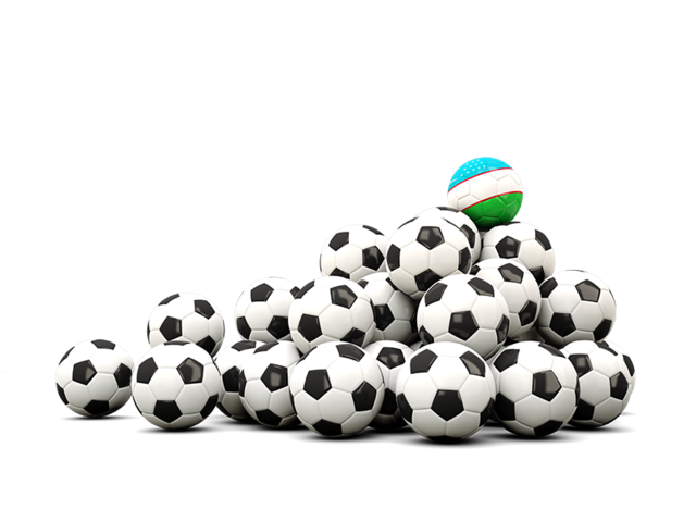 Pile of soccer balls. Download flag icon of Uzbekistan at PNG format