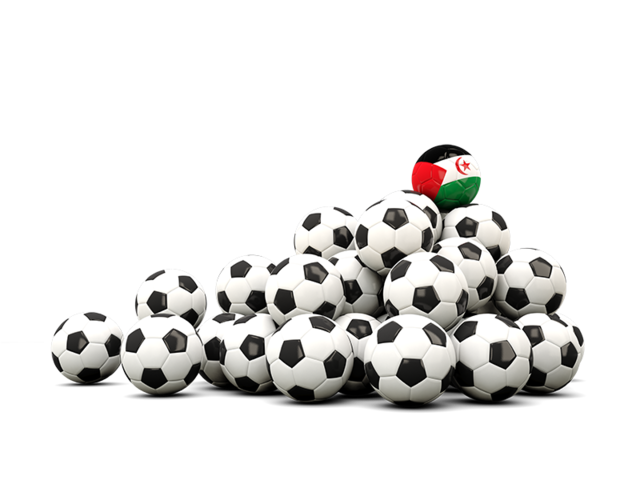 Pile of soccer balls. Download flag icon of Western Sahara at PNG format