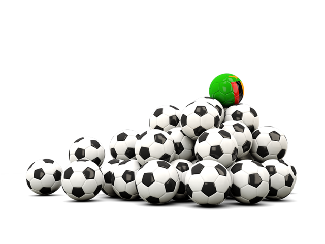 Pile of soccer balls. Download flag icon of Zambia at PNG format