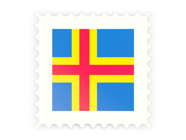 Postage stamp icon. Download flag icon of Aland Islands at PNG format