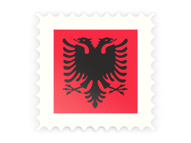 Postage stamp icon. Download flag icon of Albania at PNG format