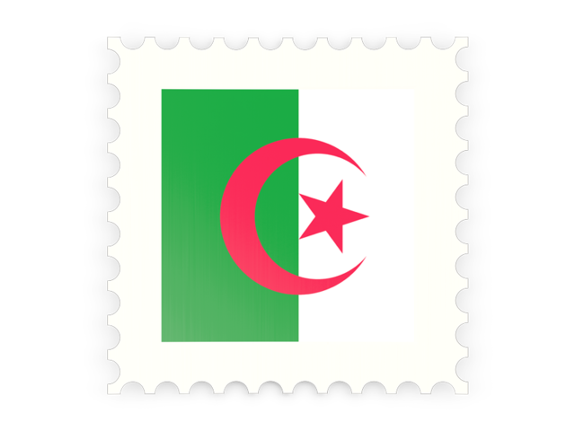 Postage stamp icon. Download flag icon of Algeria at PNG format