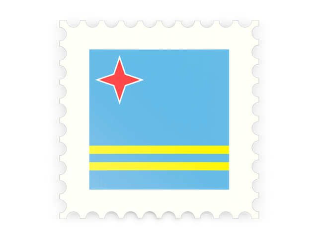 Postage stamp icon. Download flag icon of Aruba at PNG format