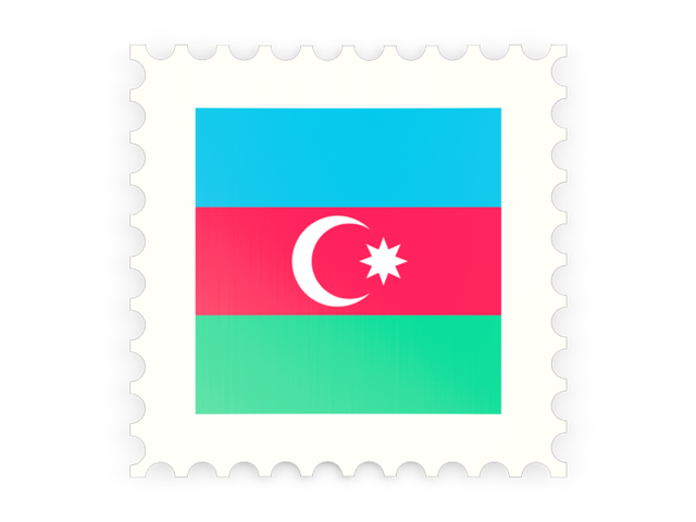Postage stamp icon. Download flag icon of Azerbaijan at PNG format