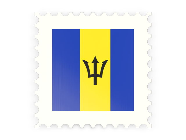 Postage stamp icon. Download flag icon of Barbados at PNG format