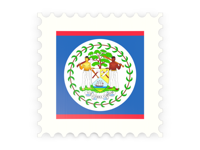 Postage stamp icon. Download flag icon of Belize at PNG format