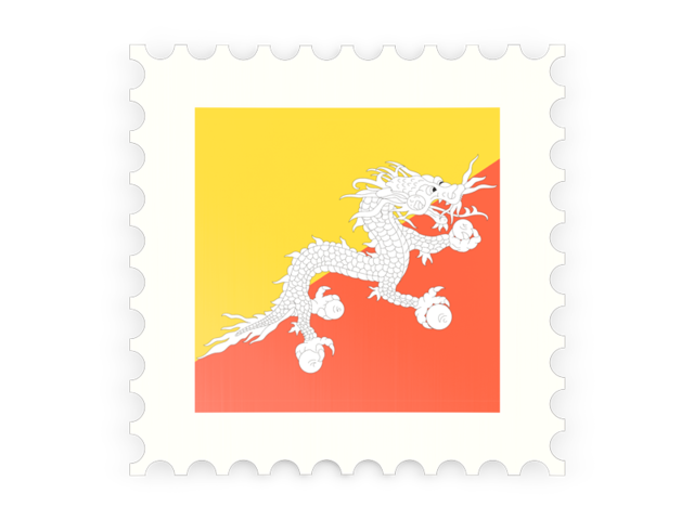Postage stamp icon. Download flag icon of Bhutan at PNG format