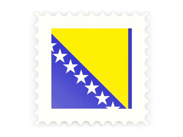 Postage stamp icon. Download flag icon of Bosnia and Herzegovina at PNG format