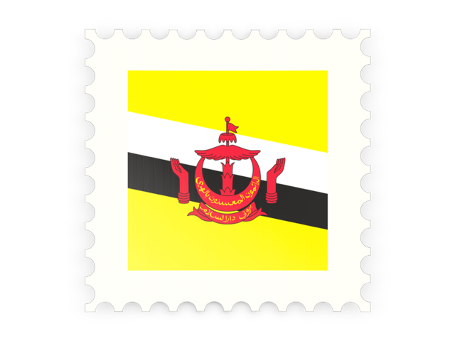 Postage stamp icon. Download flag icon of Brunei at PNG format