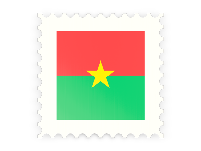 Postage stamp icon. Download flag icon of Burkina Faso at PNG format