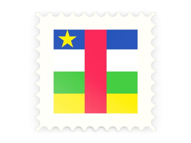 Postage stamp icon. Download flag icon of Central African Republic at PNG format
