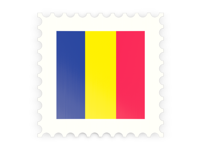 Postage stamp icon. Download flag icon of Chad at PNG format