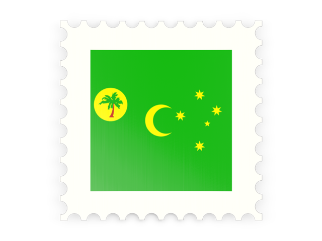 Postage stamp icon. Download flag icon of Cocos Islands at PNG format