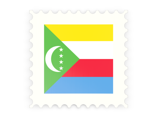 Postage stamp icon. Download flag icon of Comoros at PNG format