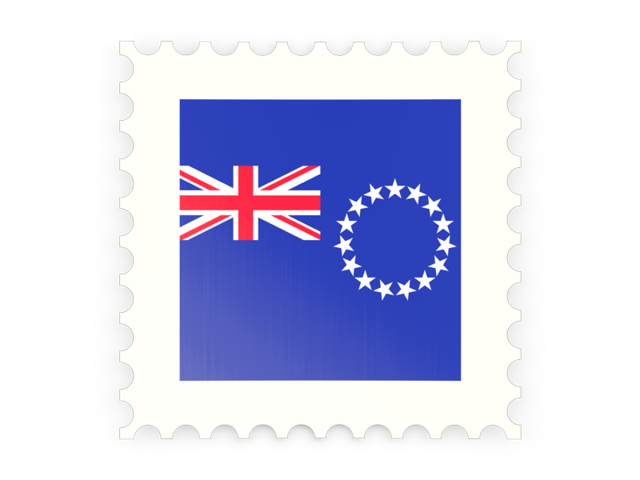 Postage stamp icon. Download flag icon of Cook Islands at PNG format