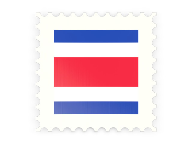 Postage stamp icon. Download flag icon of Costa Rica at PNG format