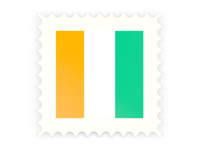 Postage stamp icon. Download flag icon of Cote d'Ivoire at PNG format