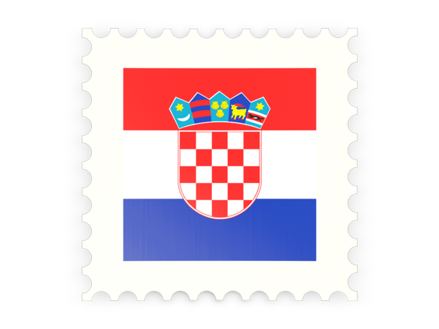 Postage stamp icon. Download flag icon of Croatia at PNG format