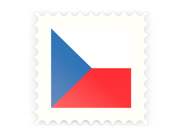Postage stamp icon. Download flag icon of Czech Republic at PNG format