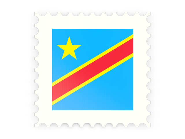 Postage stamp icon. Download flag icon of Democratic Republic of the Congo at PNG format