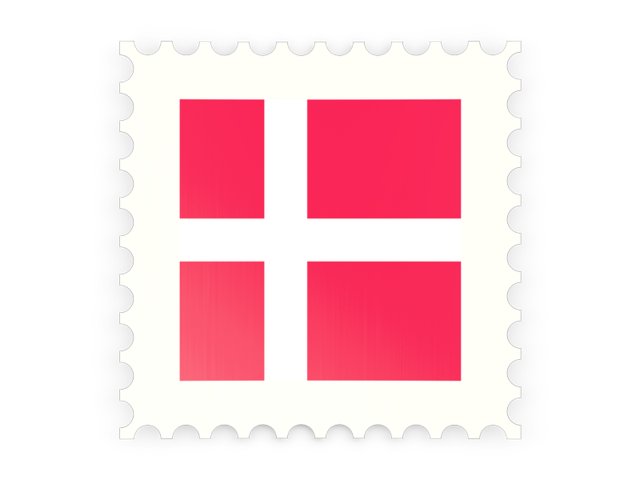 Postage stamp icon. Download flag icon of Denmark at PNG format
