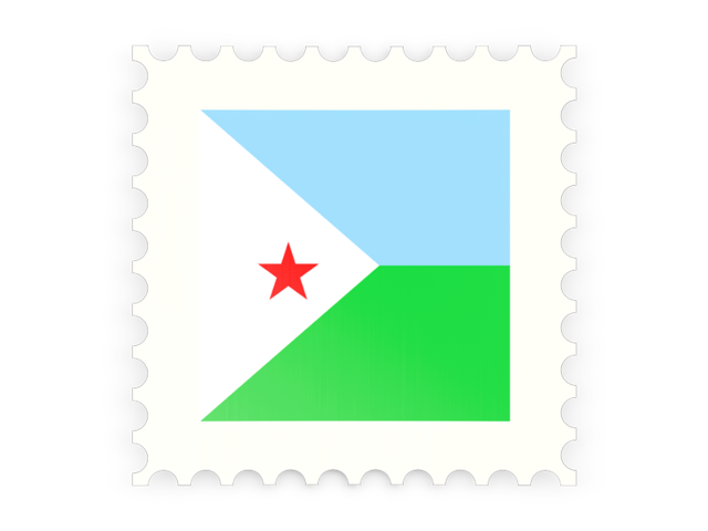 Postage stamp icon. Download flag icon of Djibouti at PNG format