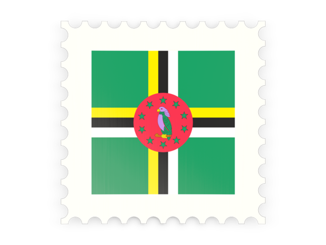 Postage stamp icon. Download flag icon of Dominica at PNG format