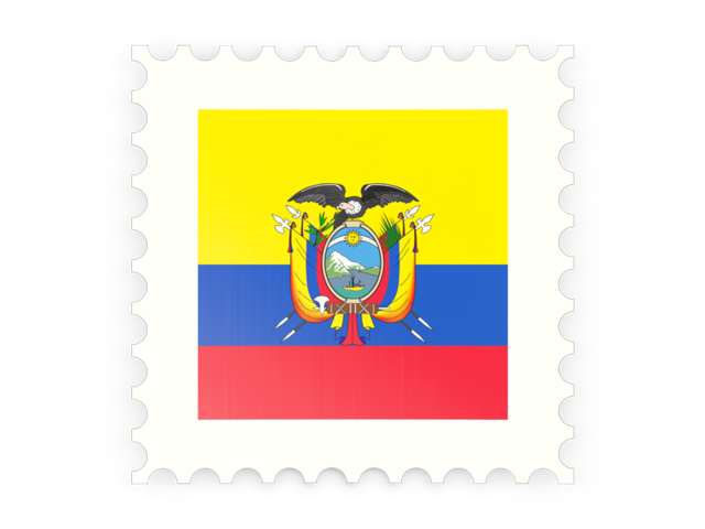 Postage stamp icon. Download flag icon of Ecuador at PNG format